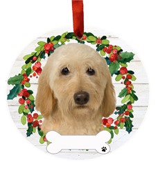 Labradoodle Wreath Dog Breed Christmas Ornament