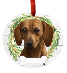 Dachshund Dog Breed Wreath Christmas Ornament- click for more breed options