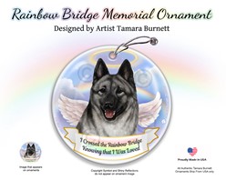 Norwegian Elkhound Rainbow Bridge Memorial Ornament