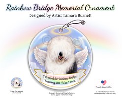 Old English Sheepdog Rainbow Bridge Memorial Ornament