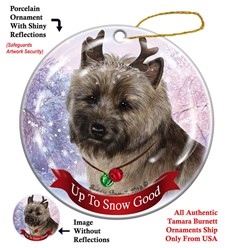 Cairn Terrier Up to Snow Good Dog Christmas Ornament