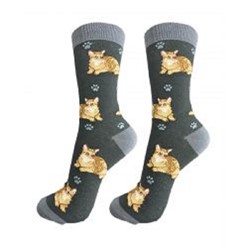 Tabby Orange Cat Happy Tails Socks