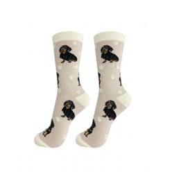 Dachshund Black Happy Tails Socks