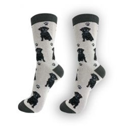 Pug Black Happy Tails Socks
