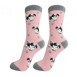 Shih Tzu Black and White Happy Tails Socks