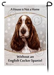 English Cocker House is Not a Home Garden Flag- click for more breed colors