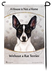 Rat Terrier Erect Ears House is Not a Home Garden Flag- click for breed colors