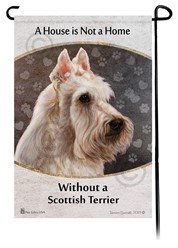 Scottish Terrier House is Not a Home Garden Flag- click for more breed colors