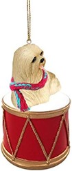 Lhasa Apso Drum Dog Christmas Ornament