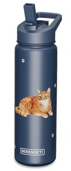 Orange Tabby Cat Serengeti Insulated Water Bottle