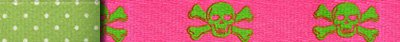 Uptown Pink and Green Skulls, Sample