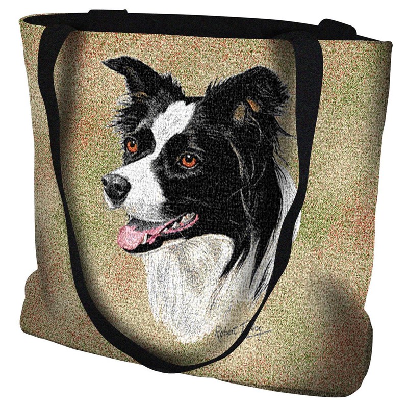 Raining Cats and Dogs Border Collie Tapestry Tote Bag