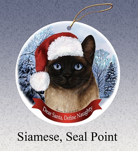 raining cats and dogs siamese seal dear santa cat bull mastiff christmas ornament